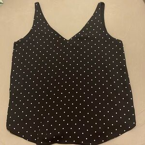 Loft black and white polka dot top